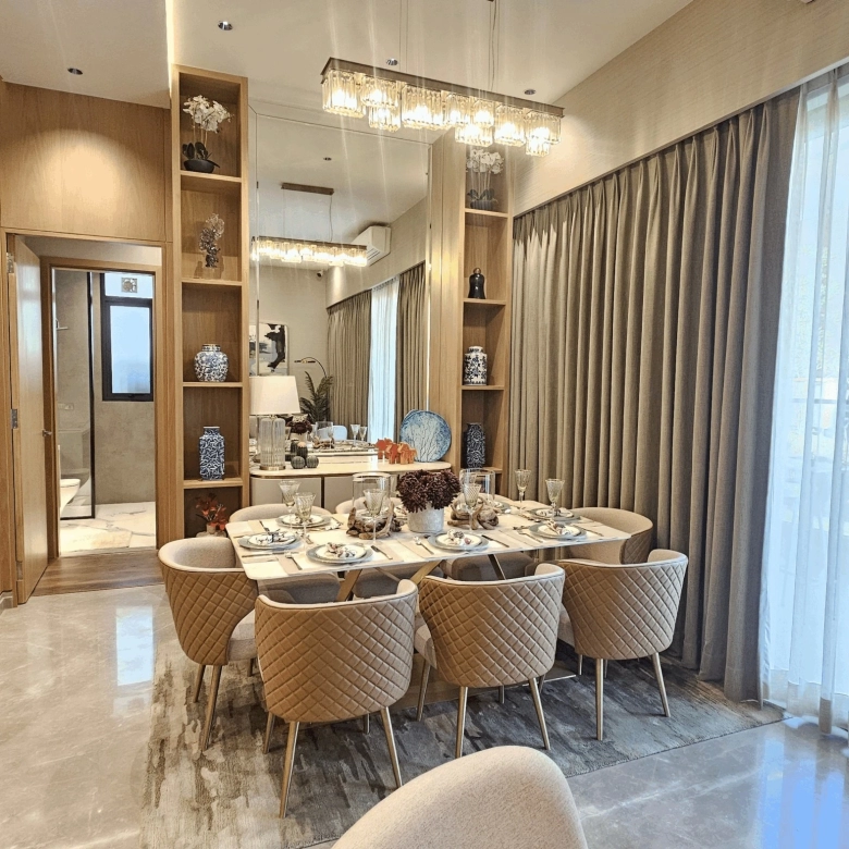 Modern dining area interior at Signature Global Sarvam Sector 37D Gurugram