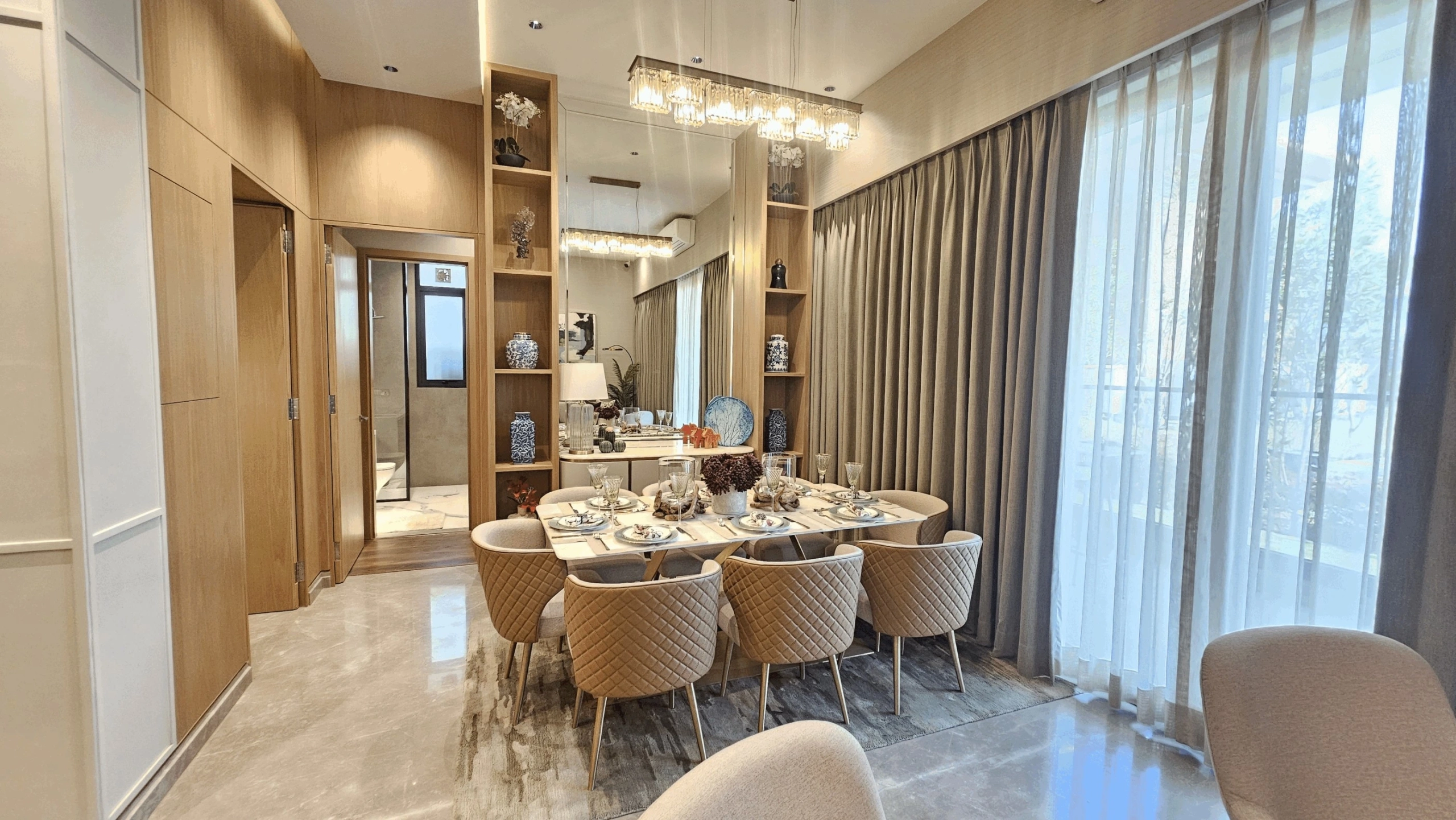 Modern dining area interior at Signature Global Sarvam Sector 37D Gurugram