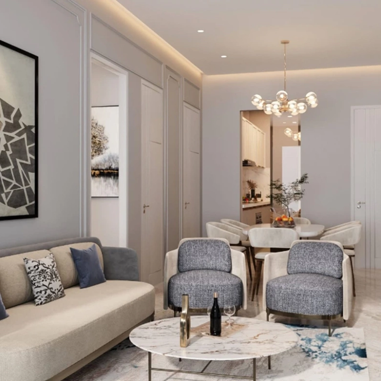 Luxury sample flat interior at DAXIN VISTAS by Signature Global in Gurugram